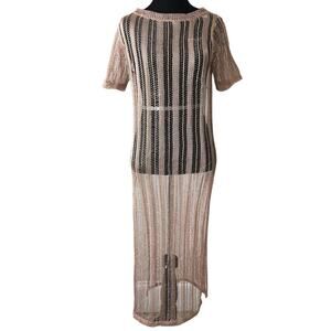 Hera Collections Metallic Rose Gold Chain Link Net Sexy Cover-Up Top Size Small